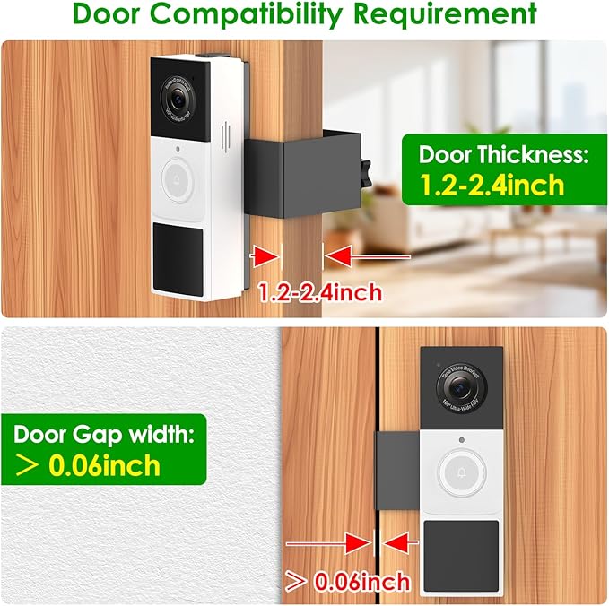 Anti-Theft Doorbell Mount for Tapo Doorbell Camera D210/D225, No Drill Video Doorbell Mount Adjustable Mounting Bracket for Tapo D210, Fully Metal Door Camera Mount for Home Apartment Rentals