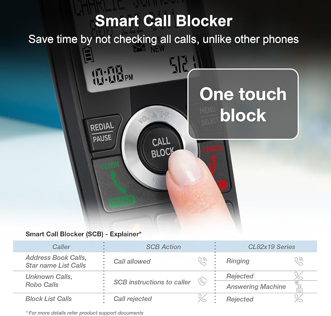 AT&T CL82219 DECT 6.0 2-Handset Cordless Phone for Home with Answering Machine, Call Blocking, Caller ID Announcer, Intercom and Long Range, Black (Pack of 2)
