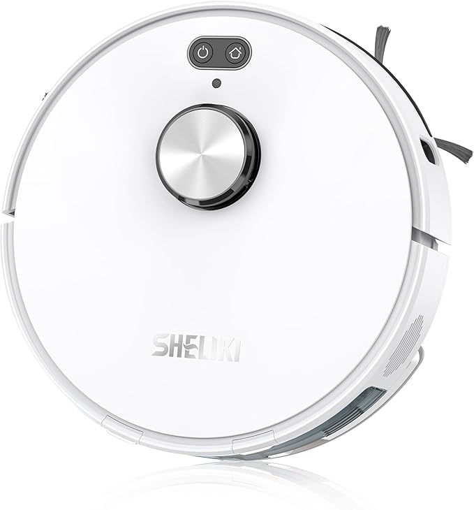 SHELIKI 3-in-1 Robot Vacuum and Mop, Strong Suction Mapping Robotic Vacuums Cleaner, Slim Compact Design, 360 LiDAR Smart Navigation, WiFi App Control, Ideal for Pet Hair Hard Floors Low Pile Carpet