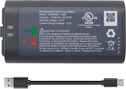 Lithium-ion Replacement Battery(3.7V 6100mAh/22.57Wh) fit for myQ Smart Garage Video Keypad Alarm System,Rechargeable Battery Compatible with MYQ 18650MH1-1S2P with Micro-USB Charging Cable