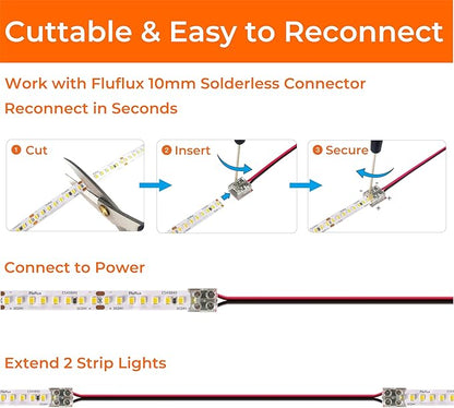 24V 2835 LED Strip Lights 4000K, 300+LM/FT, 32.8FT, UL Listed, CRI95, High Density 160LEDs/m Tape Light, Cuttable, Dimmable, VHB Equipped, for Pros, Architectural Lighting (NO Power Supply)