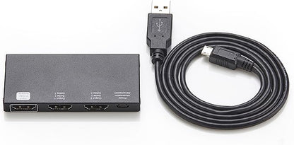 Amazon Basics HDMI Splitter 1 in 2 Out for Dual Monitors, 4K@60Hz, Mirror Only, Black