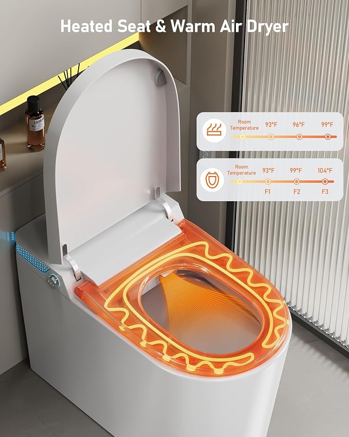 Smart Toilet with Bidet Built-in: Bidet Toilet with 5L Tank, Dual Flush