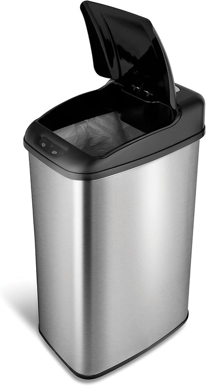 NINESTARS DZT-50-6 The Original Automatic Motion Sensor Trash Can, 13.2 Gal. / 50 L., Stainless Steel