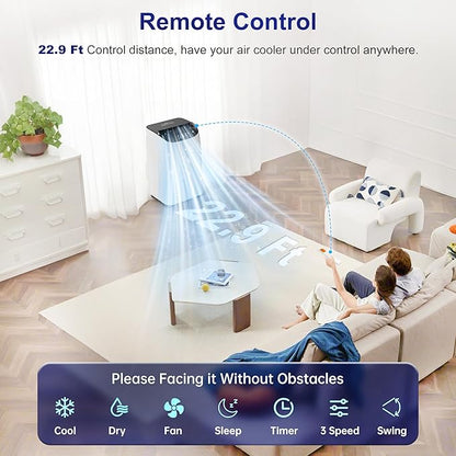 Inverter 16000BTU Portable Air Conditioners with Remote, Free Stand Cooling Portable AC Unit for Room up to 800 sq.ft, with Dehumidifier & Fan, Dual Hose, Quiet Sleep Mode(42dB), Windows Kit