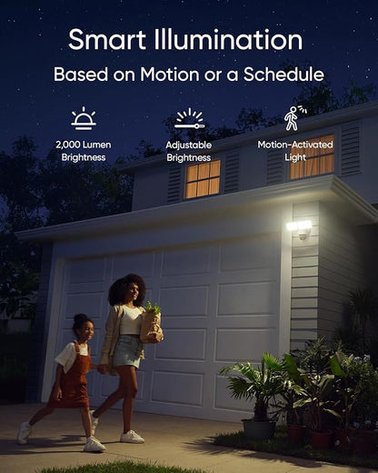 eufy Security Floodlight Camera E340 Wired,360° Pan and Tilt,24/7 Recording,Dual-Band Wi-Fi, 2,000 Lumens,Motion-Activated,Dual Camera,HomeBase 3 Compatible,Local Storage,No Monthly Fee (Renewed)