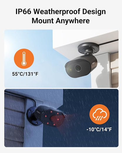 Anlapus 4K 8 Channel Security Camera System, 4 X 8MP Bullet Camera, 1TB HDD