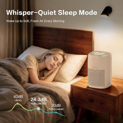 Air Purifier for Bedroom Small Air Cleaner for Home Pets Covers up 1076Ft²