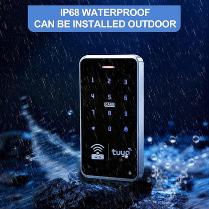 Access Control System Kit, IP68 Waterproof RFID Keyboard, 150/330lbs Electric Bolt Lock, 10 Keyfobs (Silver)
