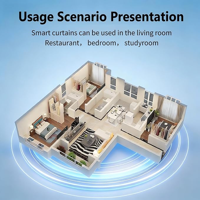 Zigbee Motor with Plug for Smart Curtain Track System, Automatic Ceiling Curtain Opener, Motorized Curtains with App, Voice, Compatible with Alexa,Google and Siri, Zigbee Gateway Required