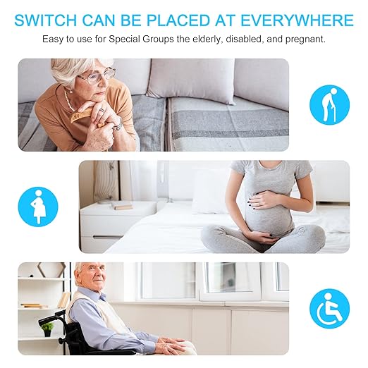 NineLeaf Smart Light Switch Receiver Kit, Wireless Light Switch Kit, Light Switch Panel Remotely Control 130ft Indoor 1900ft Outdoor, No Wiring Required without Tearing Wall 1x2-gang Switch 2 Receiver