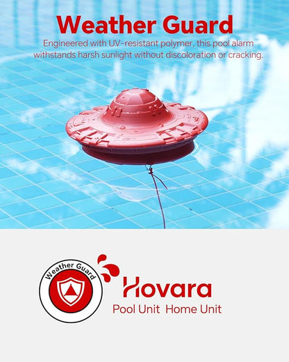 Pool Alarm, Floating Pool Safety Alarms for Inground & Above Ground Pools – Loud 110dB Alert, Adjustable Sensitivity, Protection for Kids & Pets (Red)