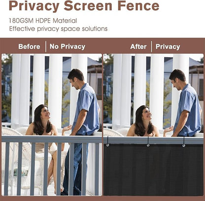 Sunny Guard Customized 2'6''x28' Black Balcony Privacy Screen,90% Shade Apartments Fence Cover,Heavy Duty Mesh Windscreen for Deck,Outdoor,Backyard,Patio