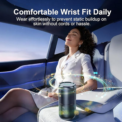 Mini Air Purifier for Car & Home, True HEPA Filter with Formaldehyde Removal & Real-Time Air Quality Monitor, Portable Desktop Odor Absorber for Smoke, Pet Smells