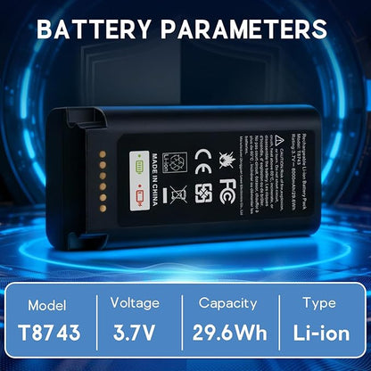 1 Pack Battery Replacement for eufy Security Video Doorbell E340 Rechargeable Lithium-ion Backup Battery with Type-C Charge Cable Upgraded 7000mAh Capacity