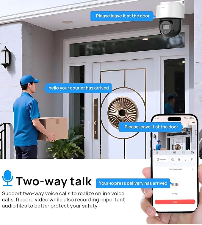DS-2DE2C400MWG-E 4MP Hik PoE PT Security Camera Outdoor, with Human Detection Auto-Tracking, IP66 Weatherproof, 2.8MM Lens H.265+, Smart Hybrid-Light SD Card Slot(Up to 512 GB)