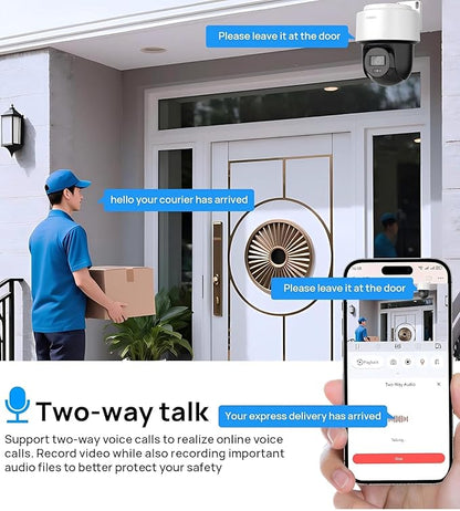 DS-2DE2C400MWG-E 4MP Hik PoE PT Security Camera Outdoor, with Human Detection Auto-Tracking, IP66 Weatherproof, 2.8MM Lens H.265+, Smart Hybrid-Light SD Card Slot(Up to 512 GB)