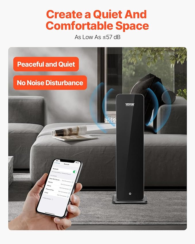 VEVOR 950ml Scent Air Machine, 2500sq.ft Waterless Essential Oil Diffuser with Bluetooth Smart Connection, Floor Standing Cold Scent Air Diffuser Machine for Large Room Hotel Office Home