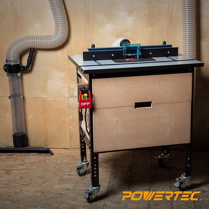 POWERTEC 120V Single Phase On/Off Magnetic Paddle Switch, 9 Amps w/ 5.5 Ft Standard Cords, Knee Paddle for Power Tools, Fits Table Saw, Router Table, Drill Press, Bench Saw, Bandsaw (71755)