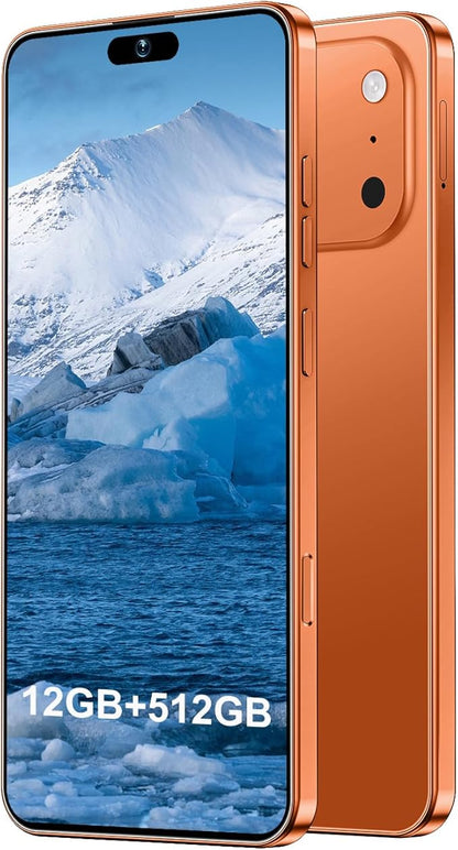 17PM Smartphone: Snapdragon 8 Gen 3, 12GB RAM + 512GB Storage, 7000mAh Battery, 6.99-inch Display, 68MP+108MP Camera, Android 15, 5G, Dual SIM - Superior OS Outperforms Competitors (Orange)