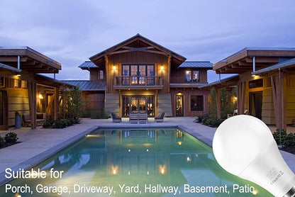 Dusk to Dawn Light Bulb, Sensor LED Bulbs Smart Lights Bulb 5W A19 Automatic On/Off, Indoor/Outdoor Lighting Lamp for Porch Garage Driveway Yard Hallway(E26,Soft White,2-Pack)