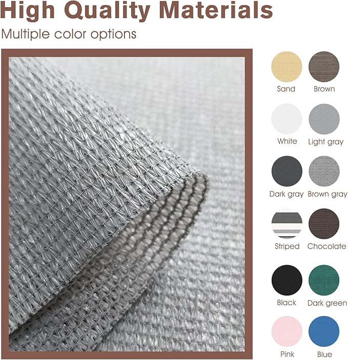 SUNNY GUARD 3'x10' Light Grey Balcony Deck Privacy Screen Fence, Apartments Railing, Heavy Duty Wind Screen for Outdoor,Deck,Backyard,Patio Privacy（We Make Custom Sizes）