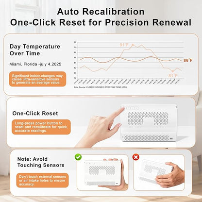 16 in 1 Air Quality Monitor Indoor 7" Display 9 AQI+7 AQI Alerts,Portable Air Quality Tester CO2, TVOC, PM2.5 PM1.0 PM10, HCHO Temperature Humidity Temp & Time Air Quality Meter for Home