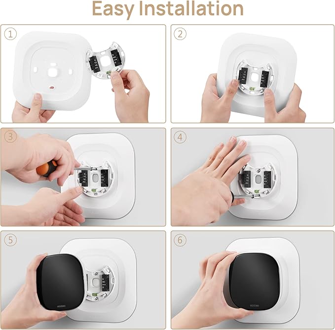 CaseBot Wall Plate for 2022 Ecobee Smart Thermostat Premium & 2022 Ecobee Smart Thermostat Enhanced, Practical and Stylish Trim Kit Bracket Mount Cover, Easy Installation, Matte Black