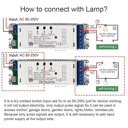 WiFi Smart AC Motor Switch, Remote Control for Single-Phase Motor Forward & Reverse, Dry Contact Passive Output Switch Compatible with Alexa and Google Home