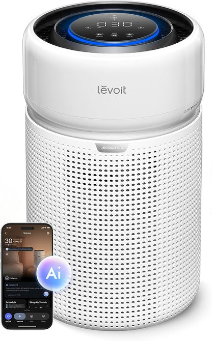 LEVOIT HEPA Air Purifier for Home Bedroom, Allergies Defense, Eleva 300X | 3-Channel Air Quality Monitor, AHAM VERIFIDE, Cover Up to 1200ft², Quiet Smart Room Purifier with AI Insight for Better Sleep | 3-Channel Air Quality Monitor, AHAM VERIFIDE, Cov...