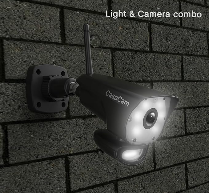CasaCam GuardianCam Air | AC Powered 720p Spotlight Camera for VS1002 and VS802 Wireless Security System, Add-on Camera, Weather Proof, Two-Way Audio, Model VC1000