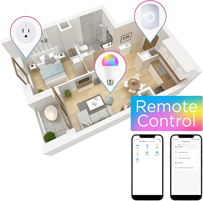 JONATHAN Y BLB2000A-SET2 Smart A19 Dimmable Light Bulb, Dimmable Color Changing LED, Alexa, Google Home Assistant Compatible, No Hub Required, Set of 2