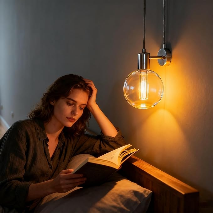 Large Globe Light Bulb, Vintage Edison Dimmable LED Bulb, 3.5W Low Lumen Eye-Caring Soft Dim Lighting for Mood(Not Daylight White), E26 Medium Base, Giant Round Glass Cover Clear RN G125