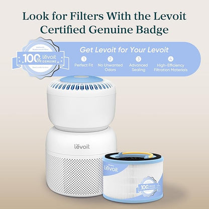Levoit Sprout Air Purifier Genuine Replacement Filter, AHAM VERIFIDE, 3-Stage HEPA Filter, High-Efficiency Activated Carbon, 1 Pack, White