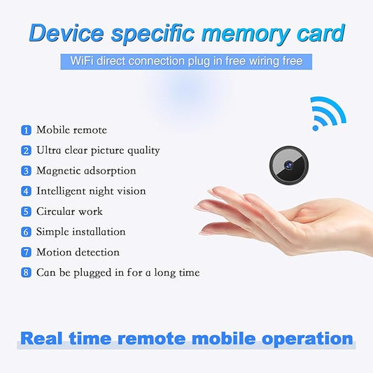 1pcs Only 0.9 inch Hidden Camera with Audio/Video Mini Small Spy Home Indoor Night Vision Motion Detection Baby Monitor Wireless Outdoor Nanny WiFi espias Security Secret (1, Black, mini)