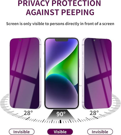 2 Pack Privacy Screen Protector for iPhone 13 Pro Max/14 Plus Tempered Glass 6.7inch Private Saver Anti-Spy Anti-Blue Light Anti-Scratch Full Coverage