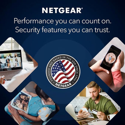 NETGEAR Orbi Tri-Band WiFi 6 Mesh System (RBK863SB) – Router + 2 Satellite Extenders - Security Features - Covers up to 8,000 sq. ft., 100 Devices - 10 Gig Internet Port - AX6000 (up to 6Gbps) - Black