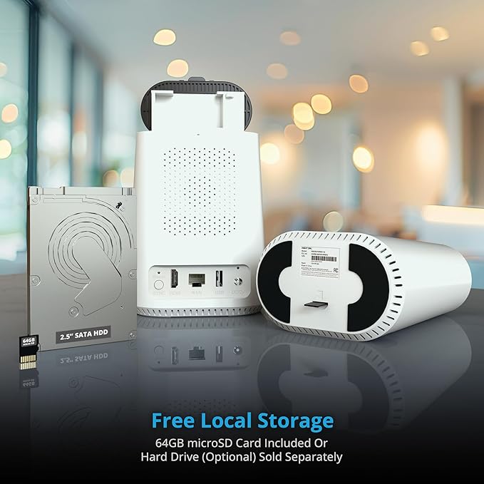 Night Owl 8 Channel Wi-Fi Video Home Security Hub with (4) Plug-in Wi-Fi 4K HD Indoor/Outdoor Spotlight Cameras with 2-Way Audio and 64GB microSD Card (Expandable up to 8 Cameras)