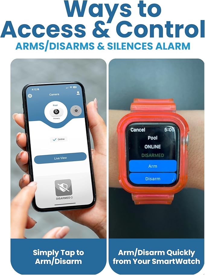 SwamCam Pool Alarm Wi-Fi Camera System – ASTM F2208 Certified – Smart Pool Safety for In-ground & Above-Ground Pools – Real-Time Alerts & Live View (Camera & Repeater/Alarm Only)