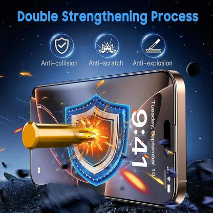 Uyiton Compatible with iPhone 16 Pro Matte Screen Protector - Anti-Fingerprint Shatterproof Full Coverage Case Friendly Smooth as Silk 9H Tempered Glass Screen Cover, 2 Pack