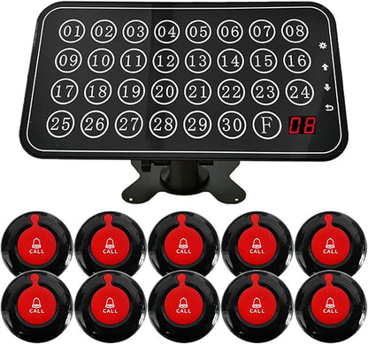 Life Alert Care Giver Pager Nurse Call System 30-line Elderly Monitoring 10 Emergency Bathroom Alarm Button for Patients Seniors Disabled SOS Help for Nursing Home Hospital Clinic Restaurant
