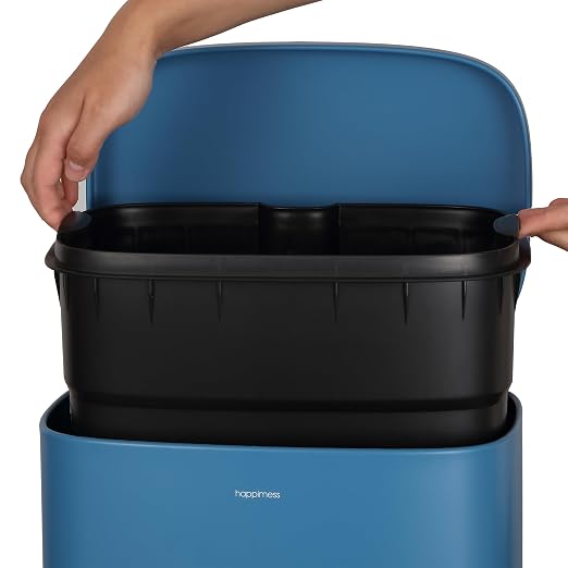 happimess Curtis 8 Gal Step Trash Can Soft Close 25", Bright Cobalt Blue