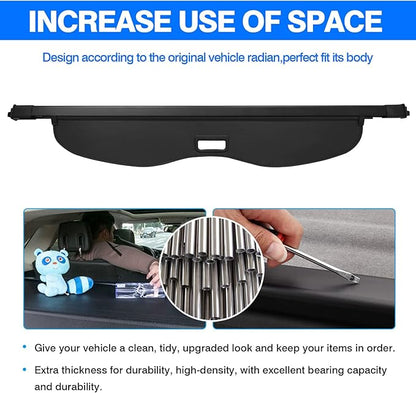 Powerty Cargo Cover for 2019-2024 2025 Chevrolet Blazer Retractable Trunk Cover Trunk Shielding Shade for Blazer Accessories Cargo Luggage Cover No Gap(Not fit for Blazer EV)