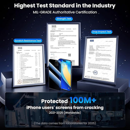 Uyiton for iPhone 16 Pro Max Privacy Screen Protector, [Easy to Install] [Zero Bubble] Shatterproof Full Coverage Anti-Fingerprint & Scratch Proof Tempered Glass, 2 Pack