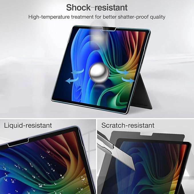 ProCase Privacy Screen Protector for Surface Pro 12 Inch 2025, Anti-Spy Tempered Glass Film Guard for 12" Surface Pro 2025 Release
