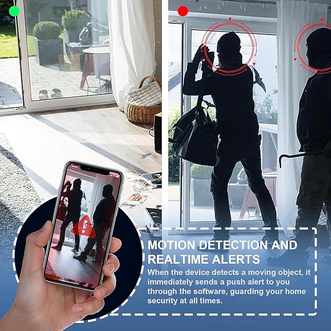 LIZVIE 2.4G WiFi Hidden Camera Clock - 1080P Real-Time Video Recorder with Motion Detection Alarm, Night Vision & Wireless Connectivity (2.4Ghz), Small Security Cam for Indoor Home/Office Surveillance