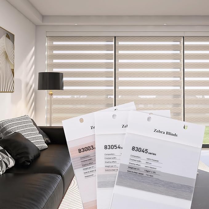 ACMEART Light Filtering Fabric Samples for Motorized Zebra Blinds (Multicolor)
