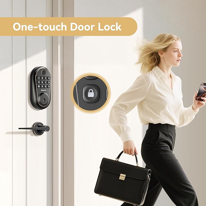 IronZon Electronic Keyless Door Lock with Keypad, Gold