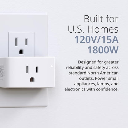 D-Link PM-01M Wi-Fi Smart Plug, Aquila PRO AI & Matter Supported, Compact Design, 15A/1800W Max, Energy Monitoring, Easy Bluetooth Setup, Works with Alexa & Google Home, Flame-Retardant, UL Certified