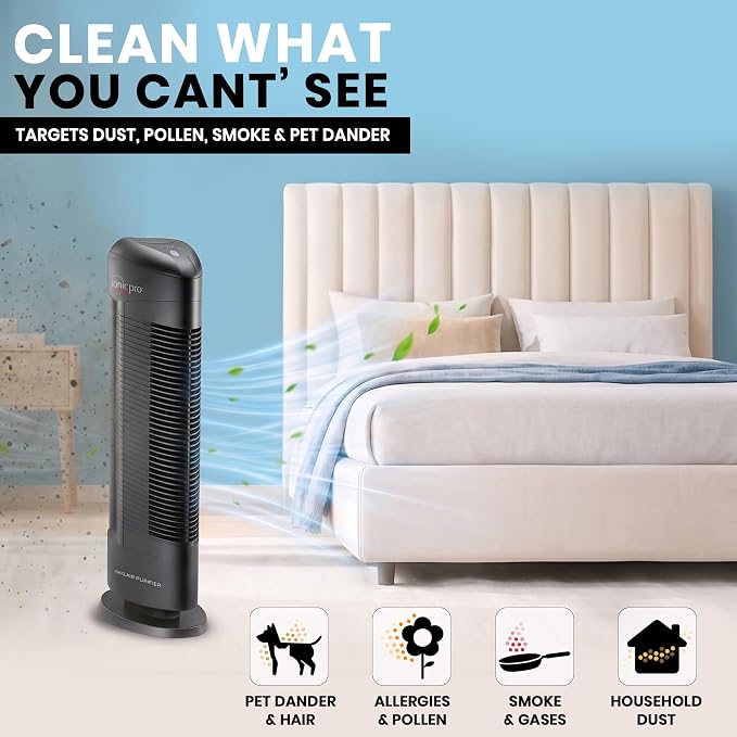 Ionic Pro Turbo Filterless Air Purifier for Home, Cleans Up to 600 sq.ft